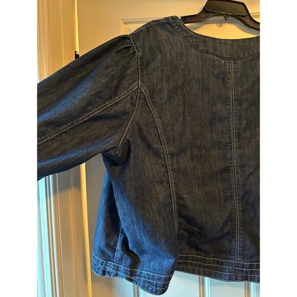 Cato Jacket Ladies 26/28W Denim 3/4 Sleeve Light Weight - Picture 8 of 15